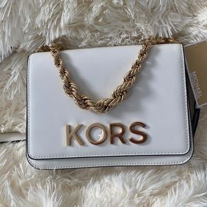 Michael Kors twisted gold chain shoulder bag with tags